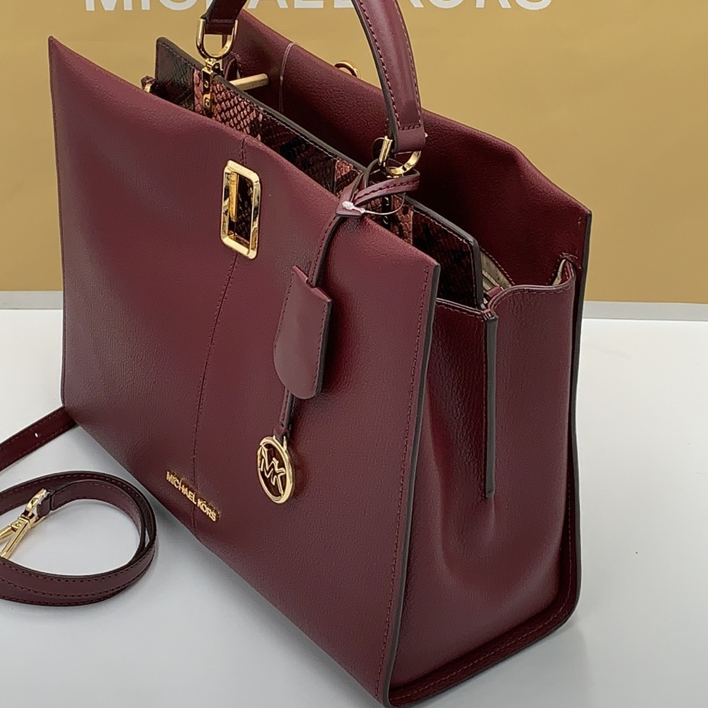 MICHAEL KORS PENELOPE LARGE TOP HANDLE MERLOT MULTI COLOR - Picture 5 of 16